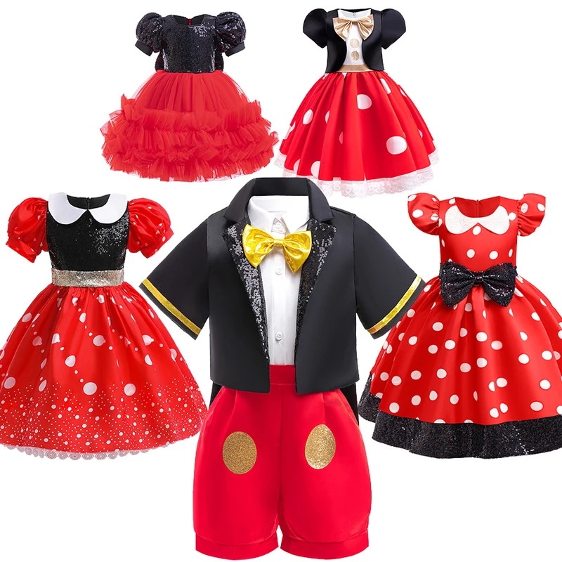 Anime Cosplay Toddler - فستان فتاة صغيرة ميكي للأطفال الصغار